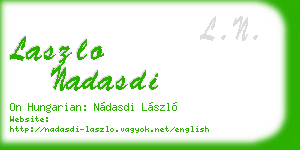 laszlo nadasdi business card
