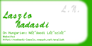 laszlo nadasdi business card